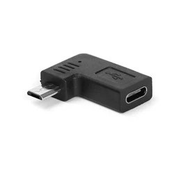 1PC 90 Degree L Shape Micro USB Male To Type C Female Converter Adapter Right Left Angle Connector For  S7