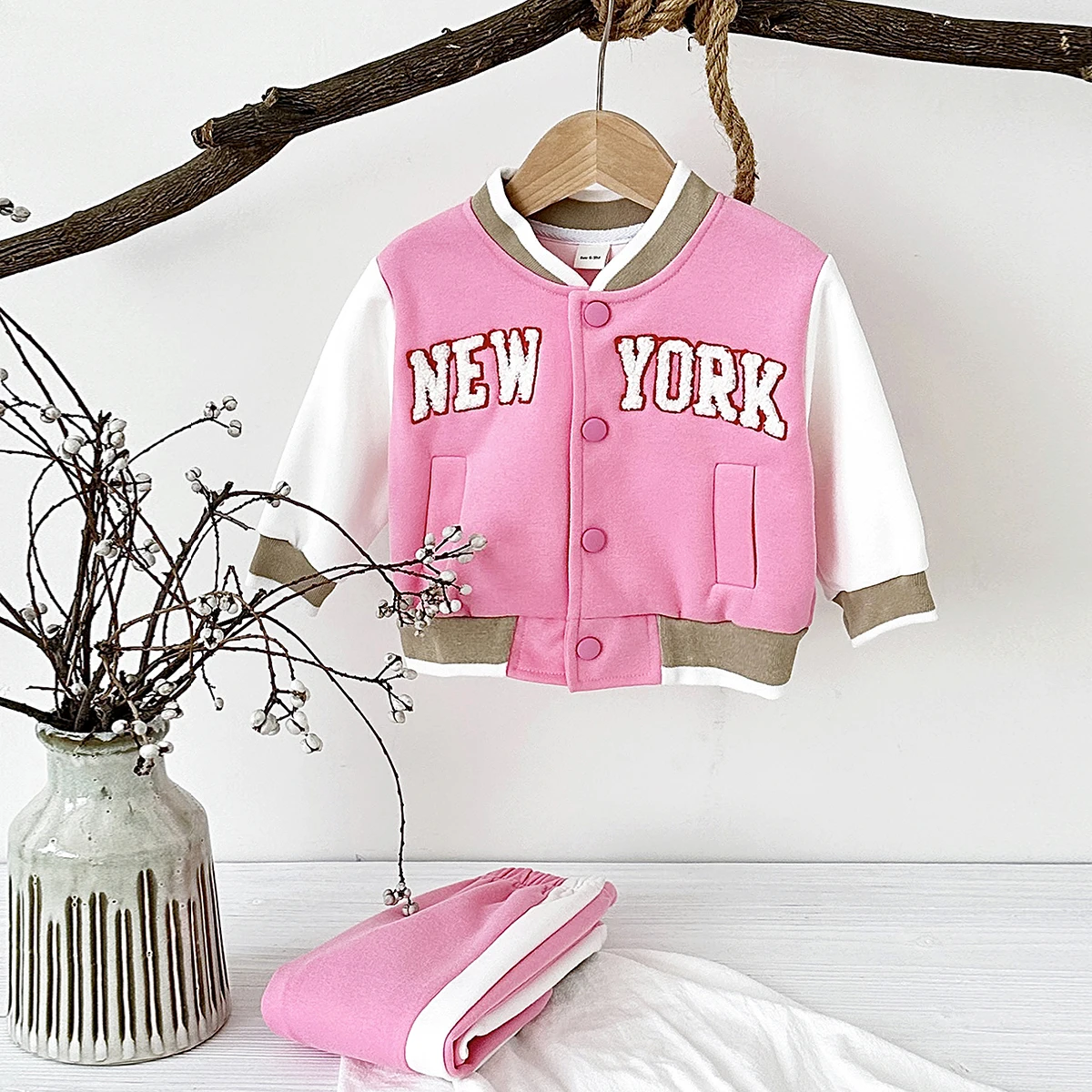 Fall Winter Thick Outerwear Newborns Baby Sets Infant Boys Girls Clothes Long Sleeved Sports Baseball Warm New York Jacket Coat