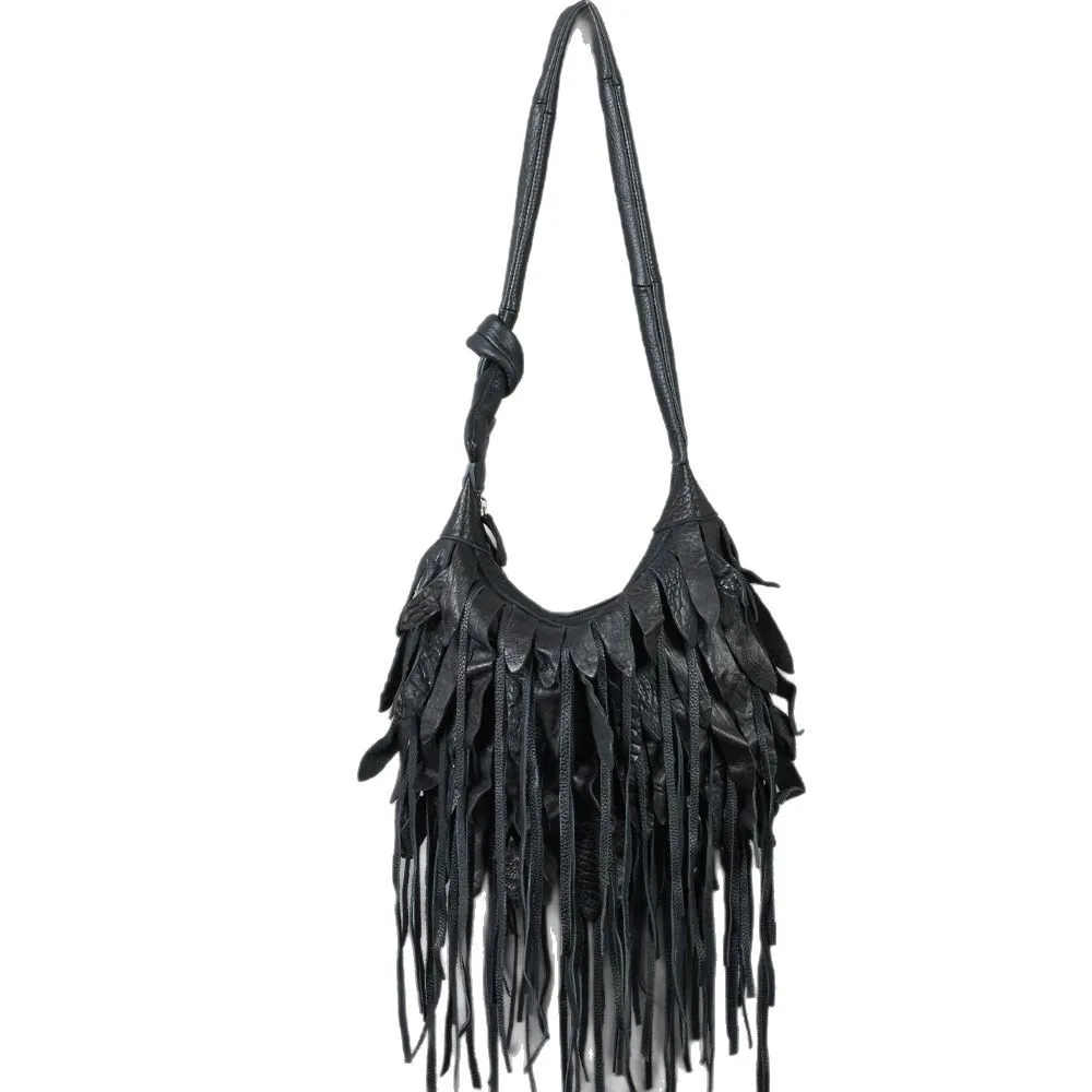 

Long Tassel Design Women Crossbody Bags Soft PU Leather Female Shoulder Bag Weave Messenger Sling Bag big Bolsa Feminina