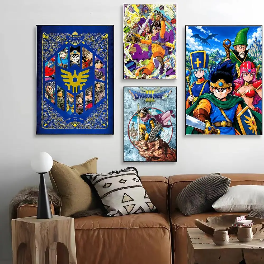 Game D-Dragon Q-Quest Poster HD Art Decorative Wall Art Waterproof Home Décor for Living Room Bedroom Café Stylish Gift
