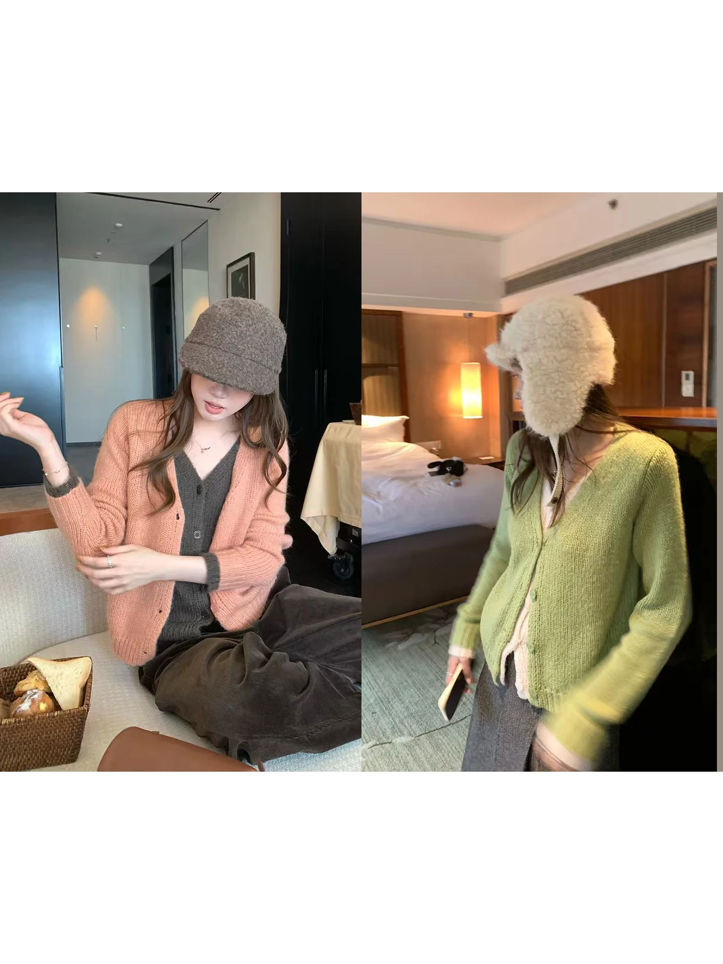 

Женский вязаный свитер с V-образным вырезом, осенне-зимний, модный, с цветными блоками, имитация двухслойности, с длинными рукавами, теплый, уютный, в корейском стиле