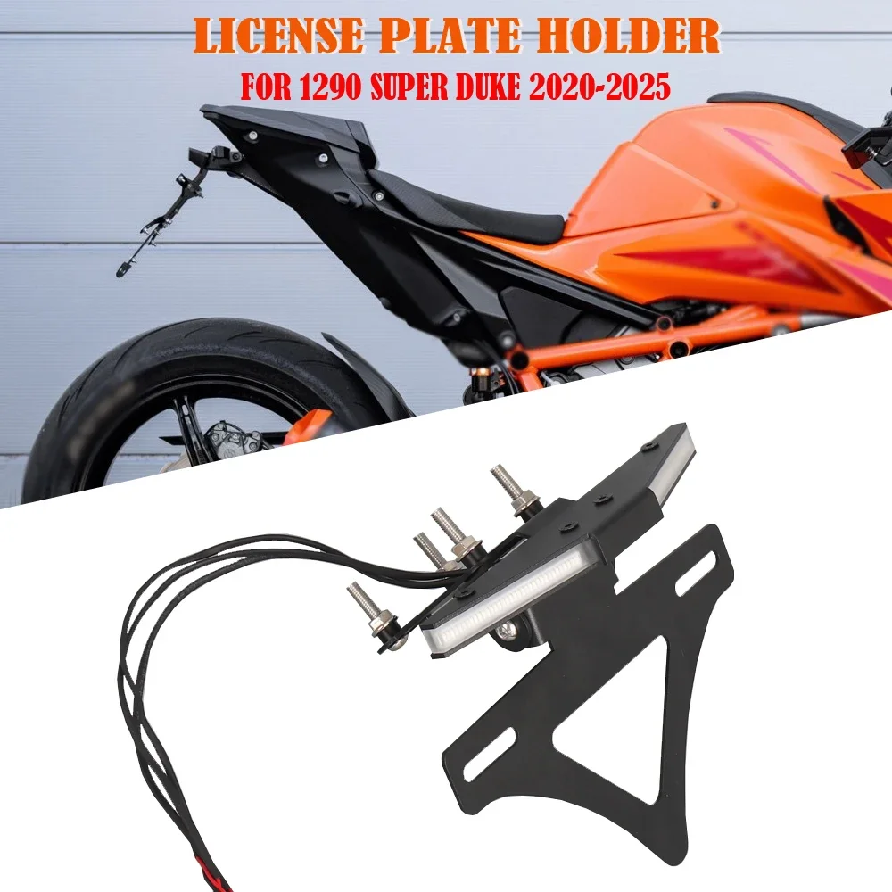 For KTM 1290 Super Duke 2020-2025 New License Plate Holder Turn Signal Integrated License Plate Holder Short Tail