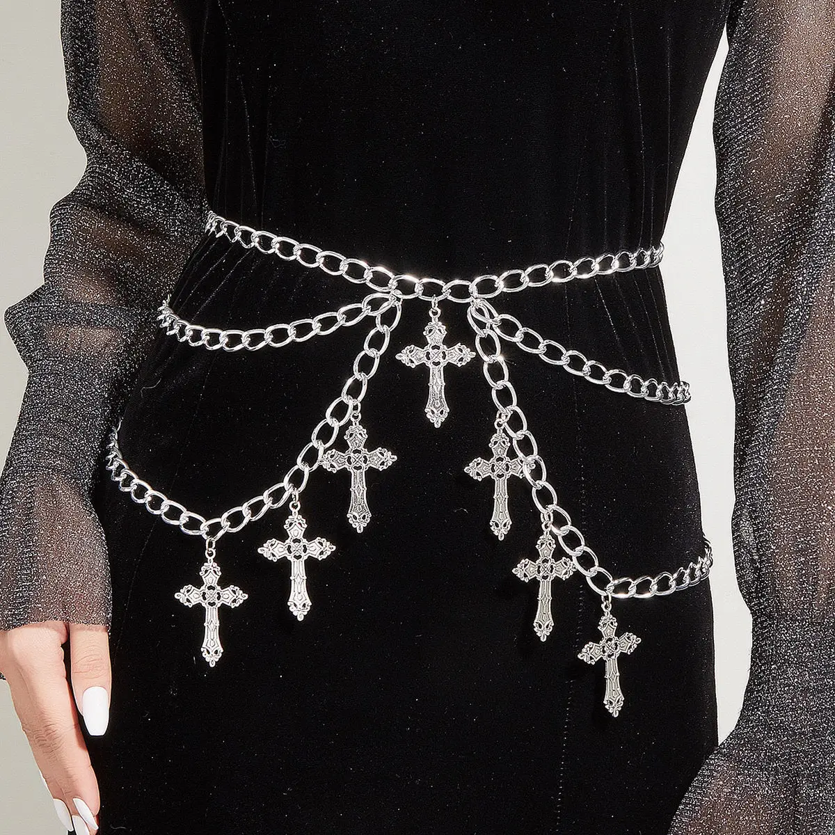 

INS Multi layered Cross Waist Chain Pants Chain Accessories Abi Culture