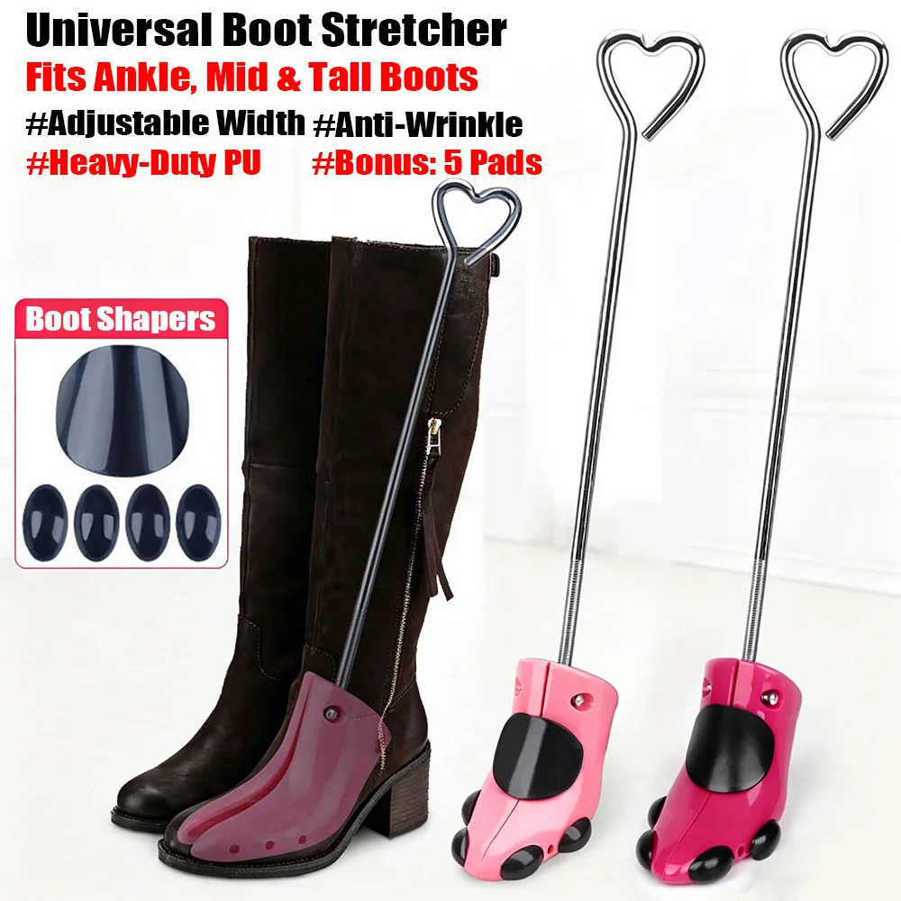 

1 Pc Adjustable Width PU Boot Stretcher Shoe Expander for High Tube Boots Heart U Shape Shaper with 5 Free Boot Shapers Pads