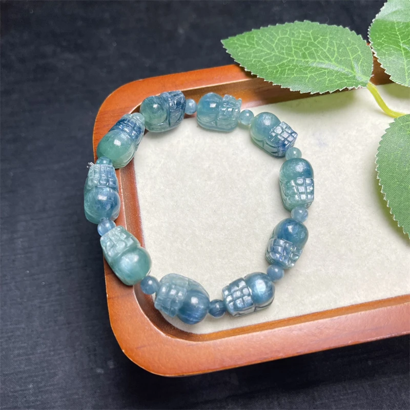 Natural Green Kyanite Pixiu Bracelet Charms Handmade Fortune Energy Bangle Mineral Woman Amulet Jewelry Gift 13-16MM 1PCS