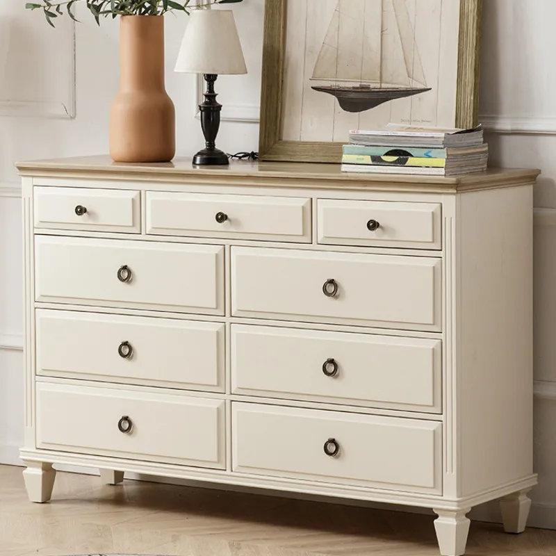 abinet pure solid wood bedroom drawer locker nine-drawer cabinet five-drawer cabinet seven-drawer French home