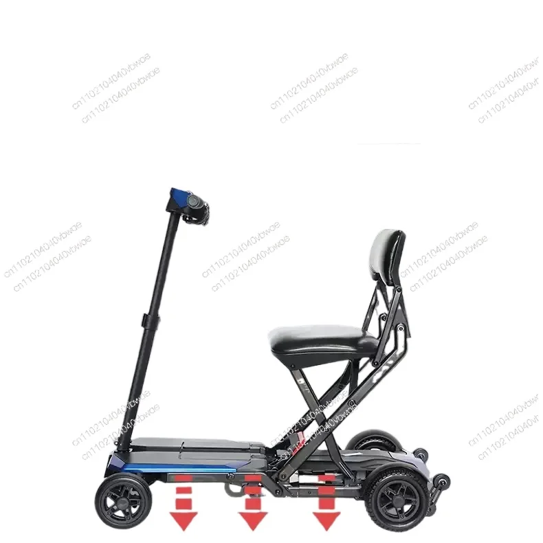 Elderly electric scooter four-wheel small folding lightweight middle-entry portable elderly moped S3131