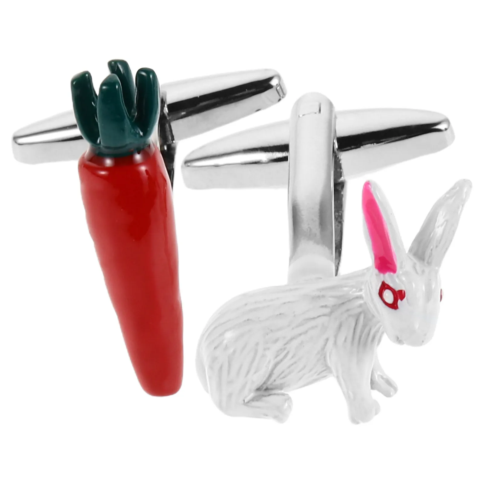 

Rabbit Carrot Cufflinks Copper Festival Jewelry Men Women Business Casual Events Unique Gift Durable Long Lasting Retro Style