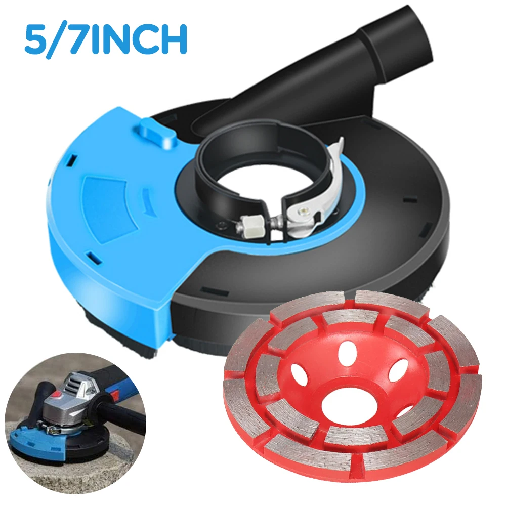 5/7 inch Angle Grinder Dust Shroud Universal Surface Grinding Shroud Wheel For Concrete Surface Cement Marble Disc Grinder TooL