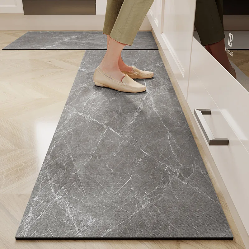

Kitchen Floor Mat Diatom Mud Pad Super Absorbent Bath Pad Anti-Slip Carpet Kitchen Mats Wipeable Wash Long Strip Carpet