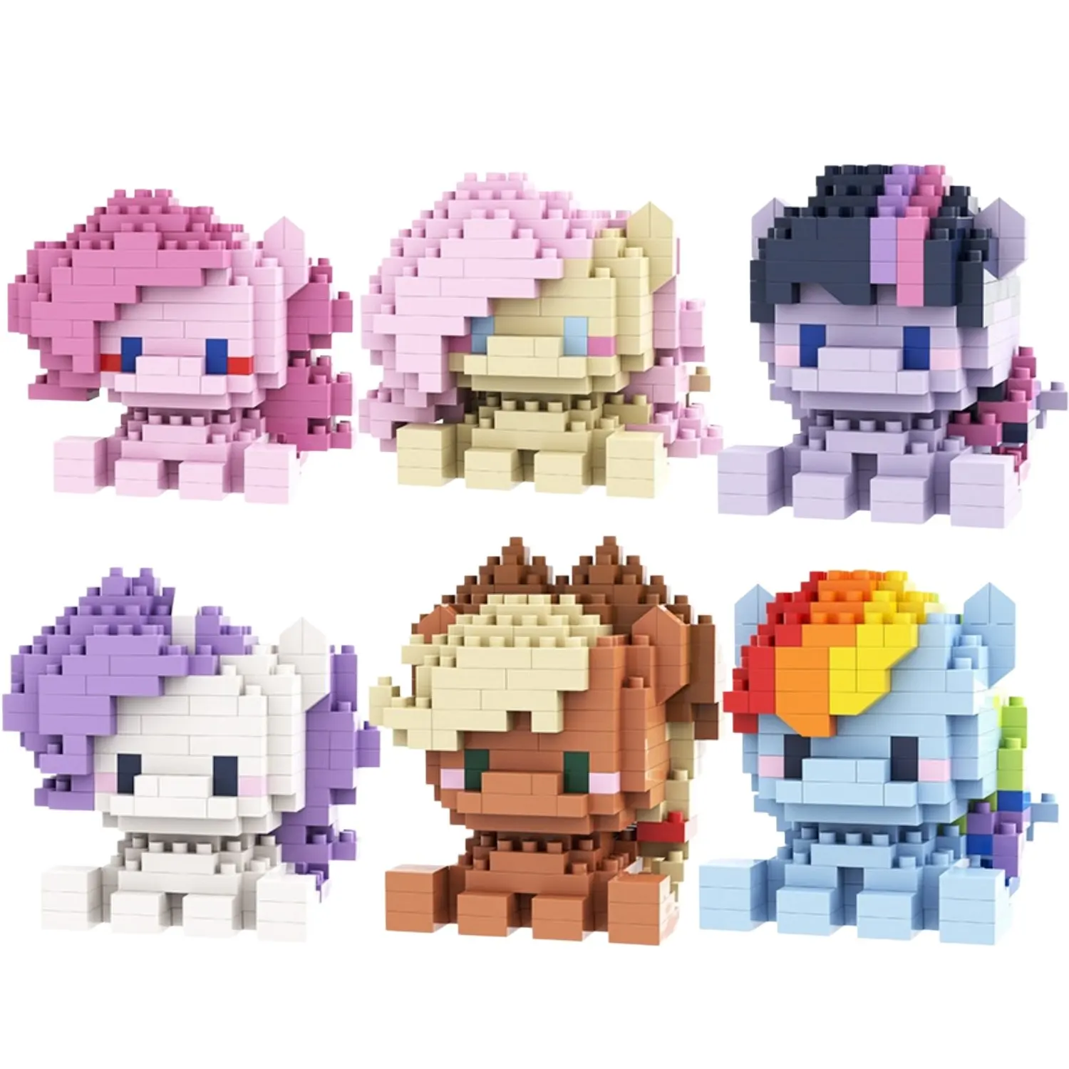 6cm high particle building blocks assembly toys mini desktop ornaments room decoration Halloween Christmas anime cartoon kawaii