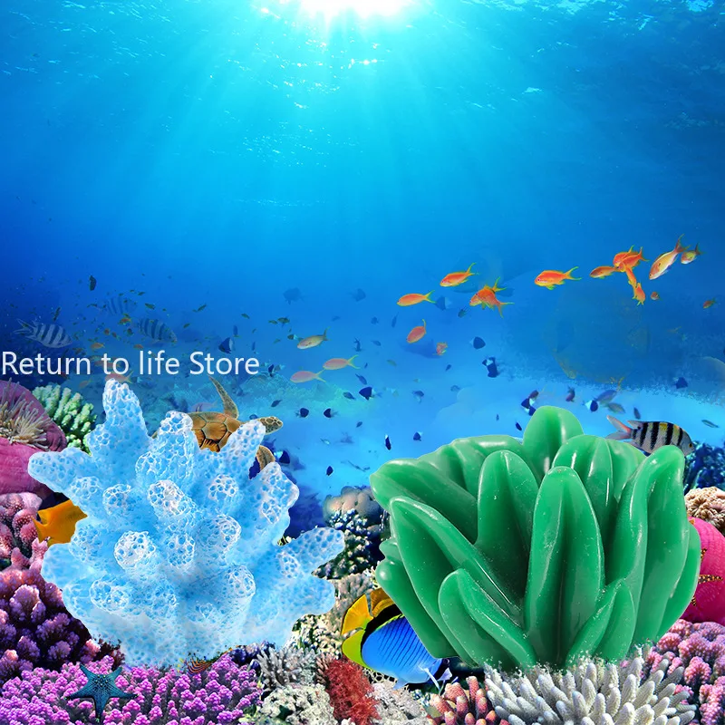 Simulated Coral Aquarium Fish Tank Farming Small Ornaments Gift Decoration Eight Melon Fish DIY Ornaments крышка для аквариума