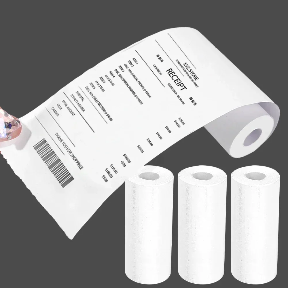 1/3/5 Rolls 57x25mm Mini Printer Thermal Paper Label Sticker Self-adhesive Paper for Kids Instant Print Camera Pocket Printer