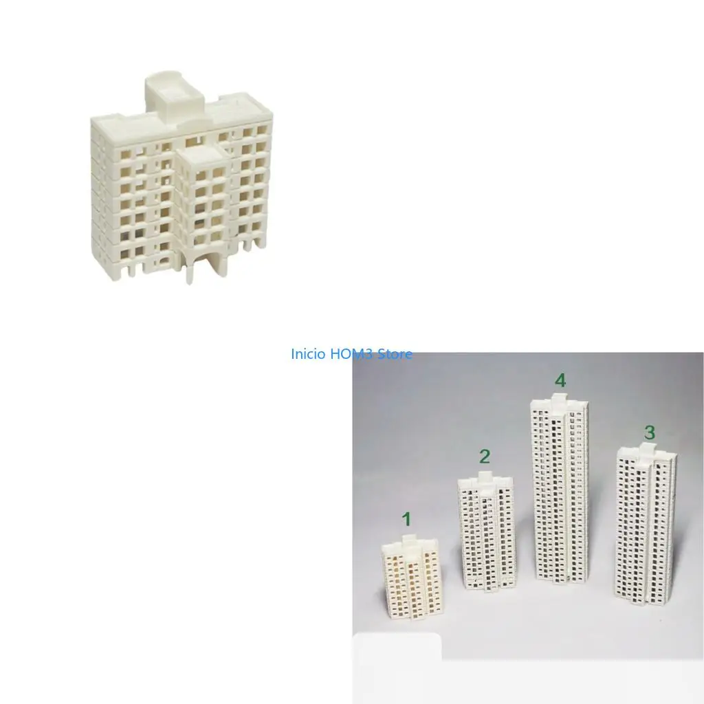 A5YD Realistic Apartment Building Model Unpainted DIY Craft Project Miniature Landscape Design 1/800 Scale Structure