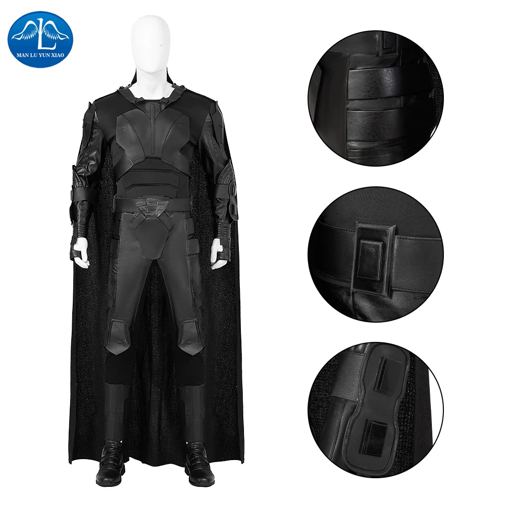 Feyd Rautha Cosplay Costume Black Armor Top Pants with Cloak Halloween Party Set