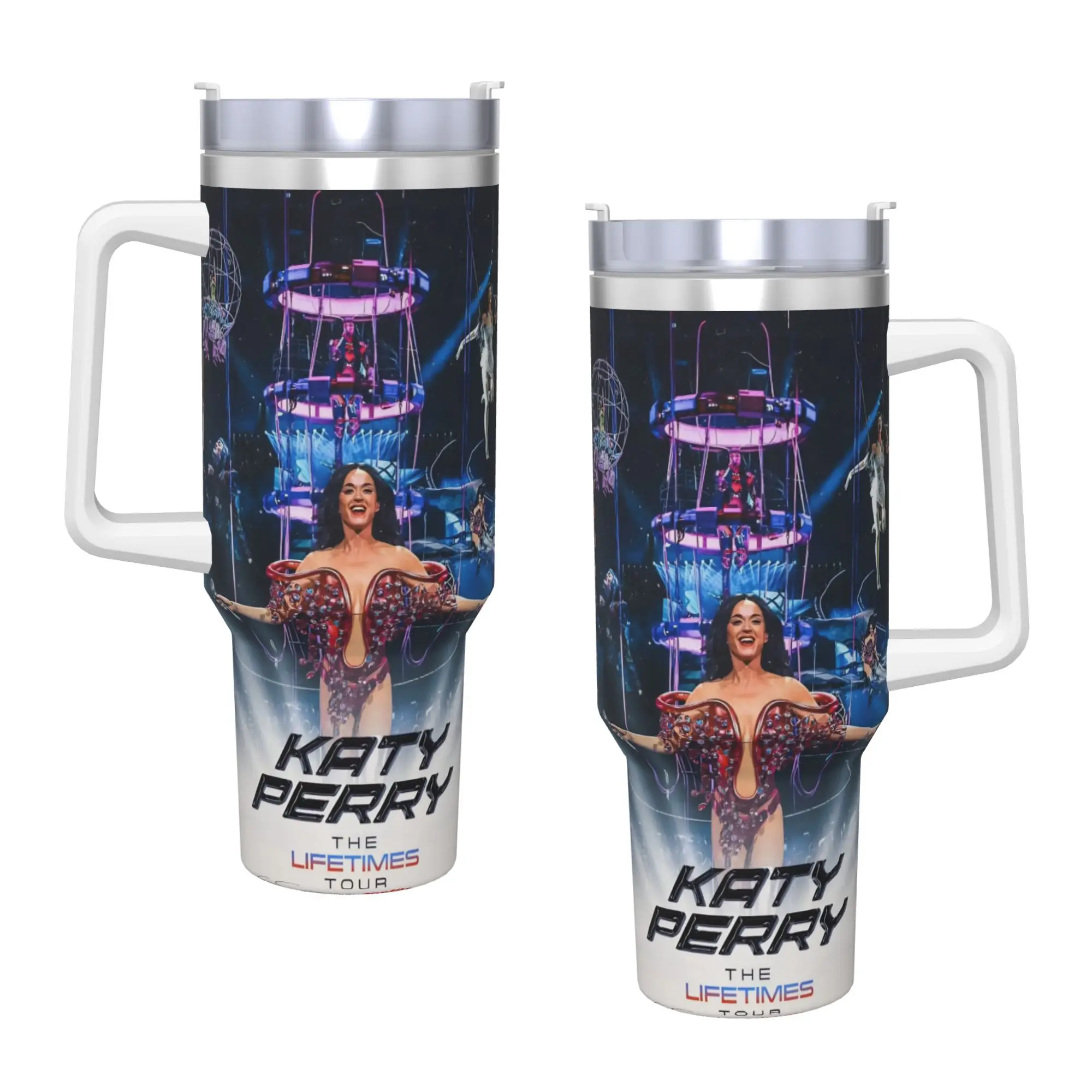 Stainless Steel Tumbler Katy Perry Tour Mugs Cup With Straws  Driving Hot Drinks Water Bottle Portable Large Thermal Mug