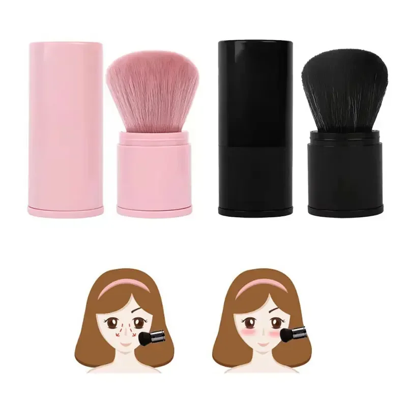 Makeup Retractable Brush Head Soft Portable Women Blush Brush Girl Face Foundation Make Up Finishing Loose Powder Brushes