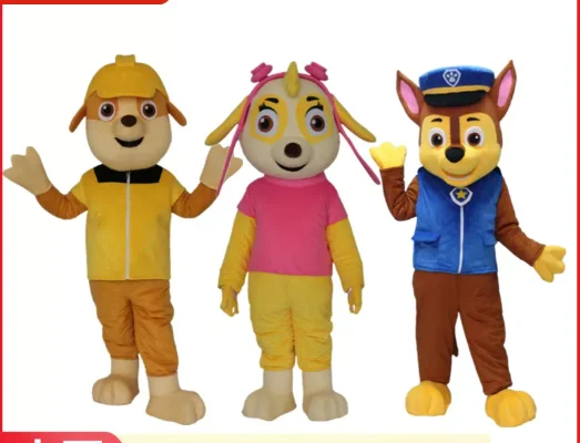 

New Adult Halloween Christmas Cute 3pcs Dogs Dog Mascotte Fancy Dress Cartoon Mascot Costume Plush Fancy Dress Mascot Costume