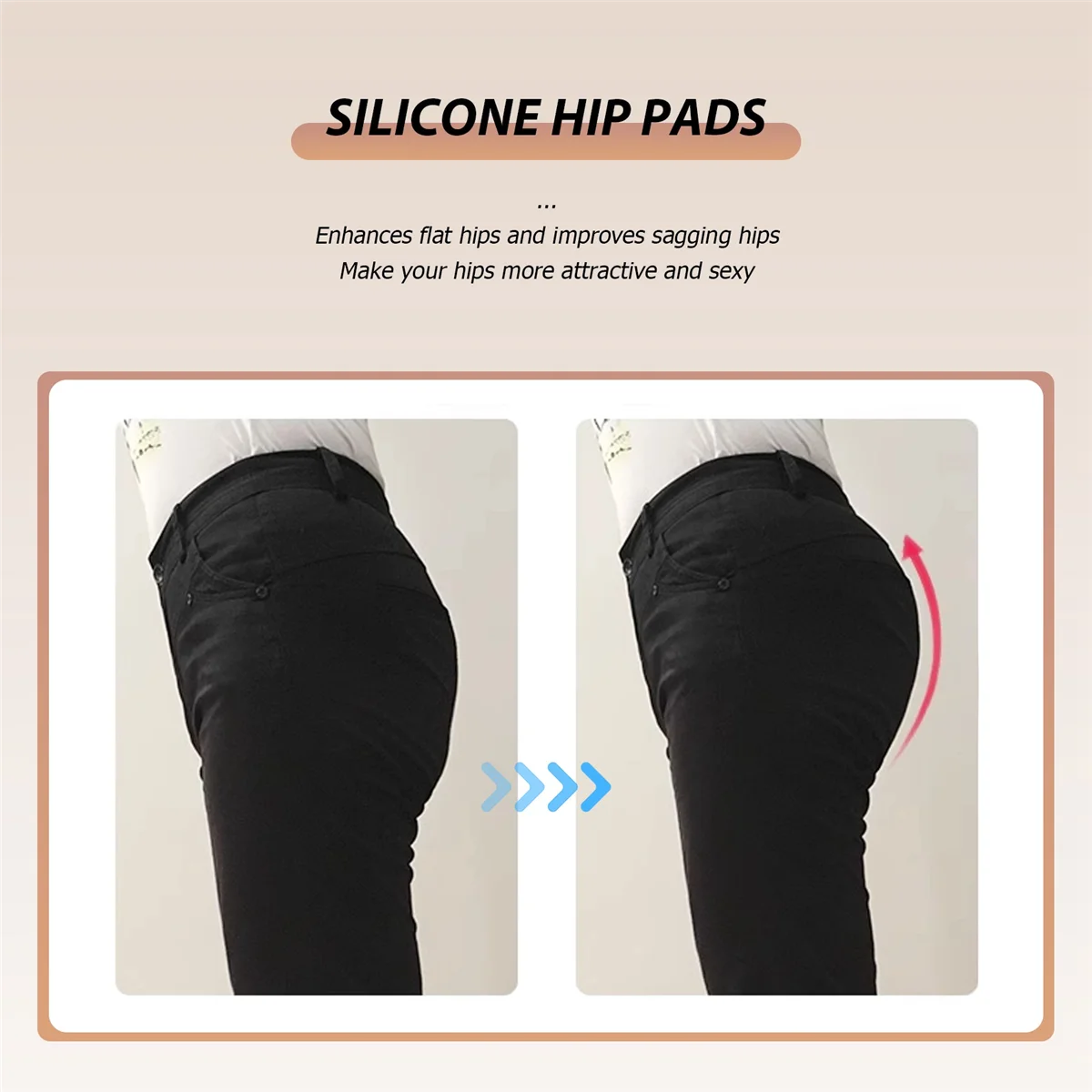 Mulheres Sexy bege Silicone Hip Up Pads Butt Enhancer Booster