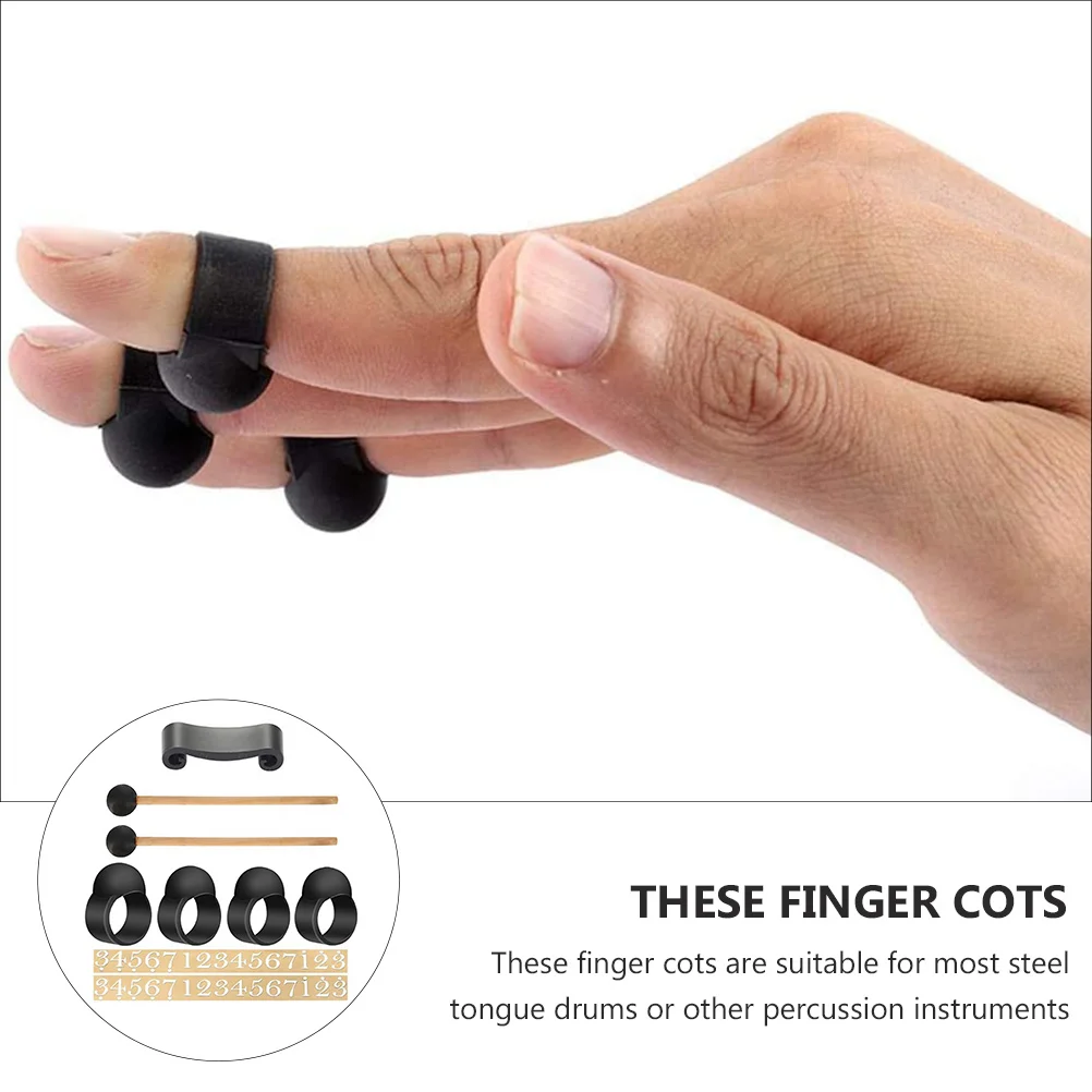 

Ethereal Drum Accessories Finger Sleeves Tongue Drumstick Grip Hand Plate Steel Holder Silica Gel