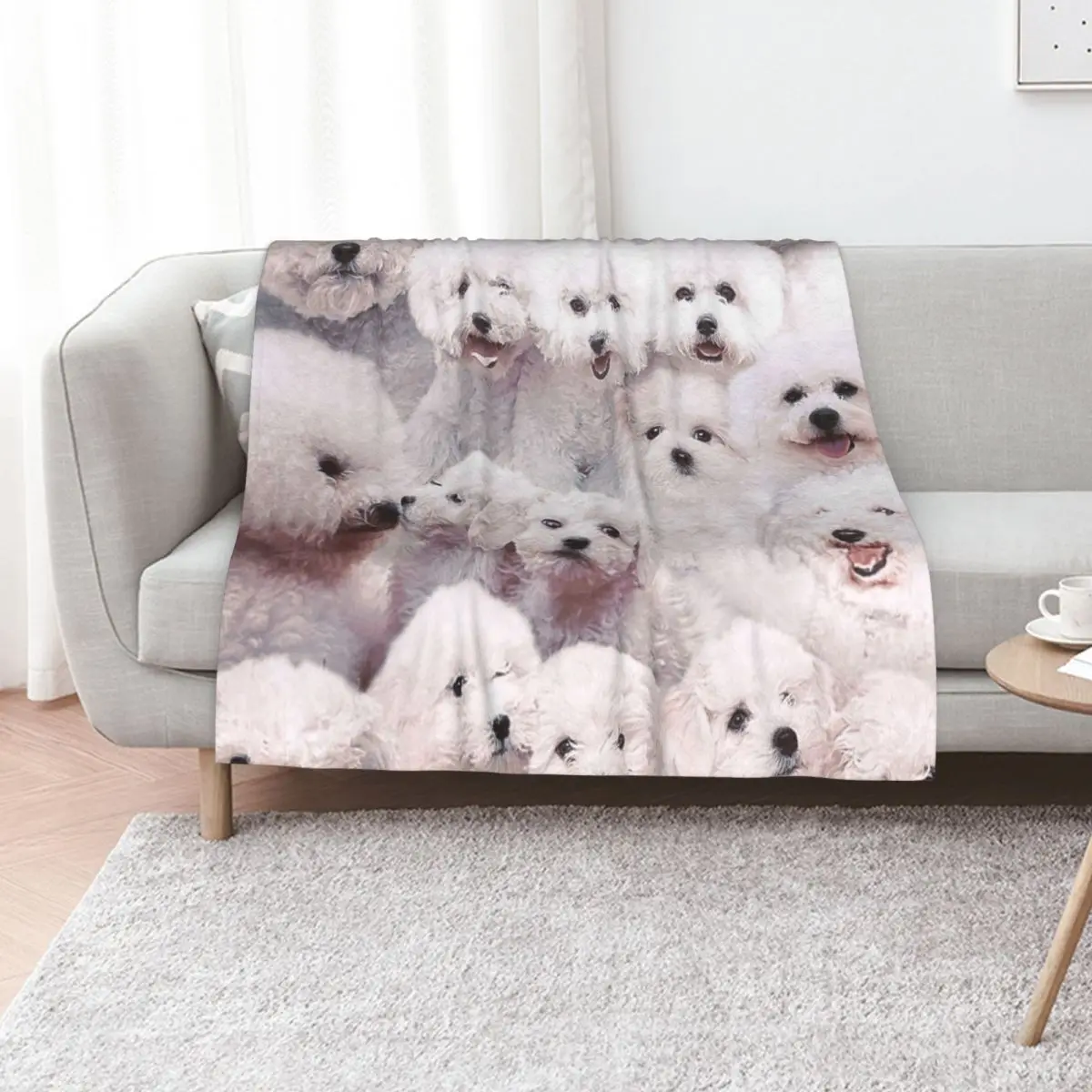Bichons - Dogs Throw Blanket Decorative Beds Flannels funny gift Soft Beds Hair Kid'S Blankets