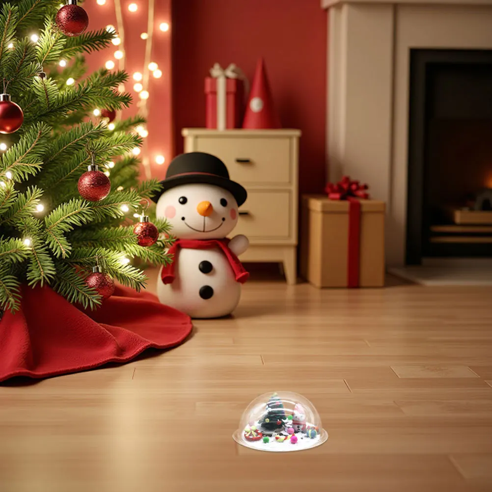 20 قطعة عيد الميلاد الحرفية القباب واضح ملء البلاستيك نصف الكرة الأرضية DIY بها بنفسك عطلة زينة سنو غلوب استبدال الأغطية داخلي