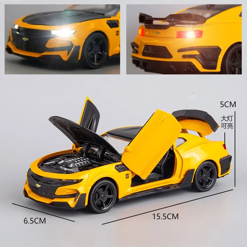 1:32 Chevrolet Camaro Alloy Car Model Diecasts Metal Toy Vehicles High Simulation Sound Light Collection For Kids Gift