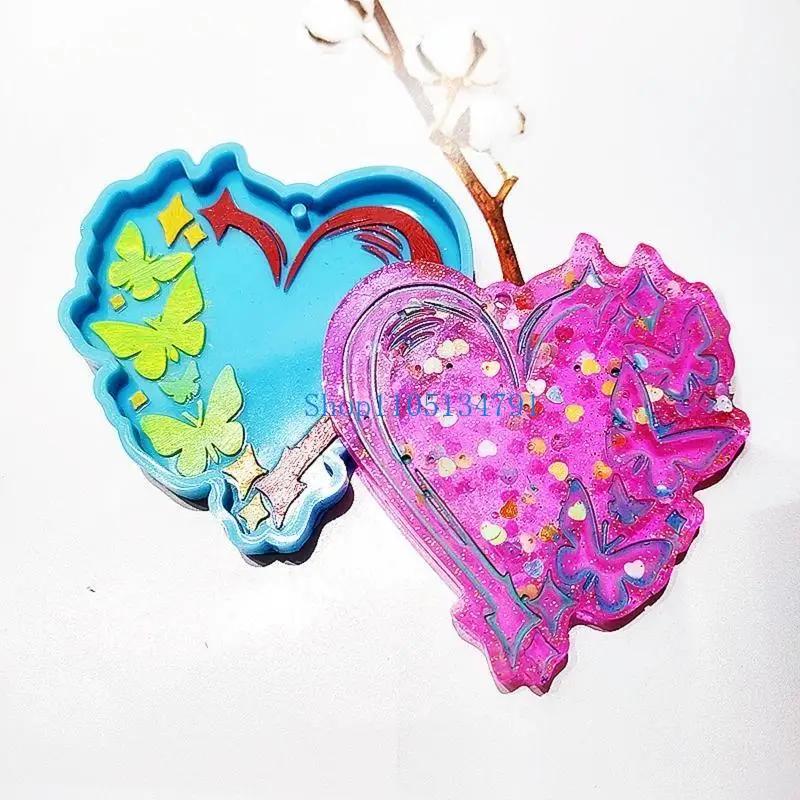 قالب مفتاح 98 كيلومتر للاختراق من راتنج شكل قلب لنمط الفراشة سليكون الايبوكسي الايبوكسي