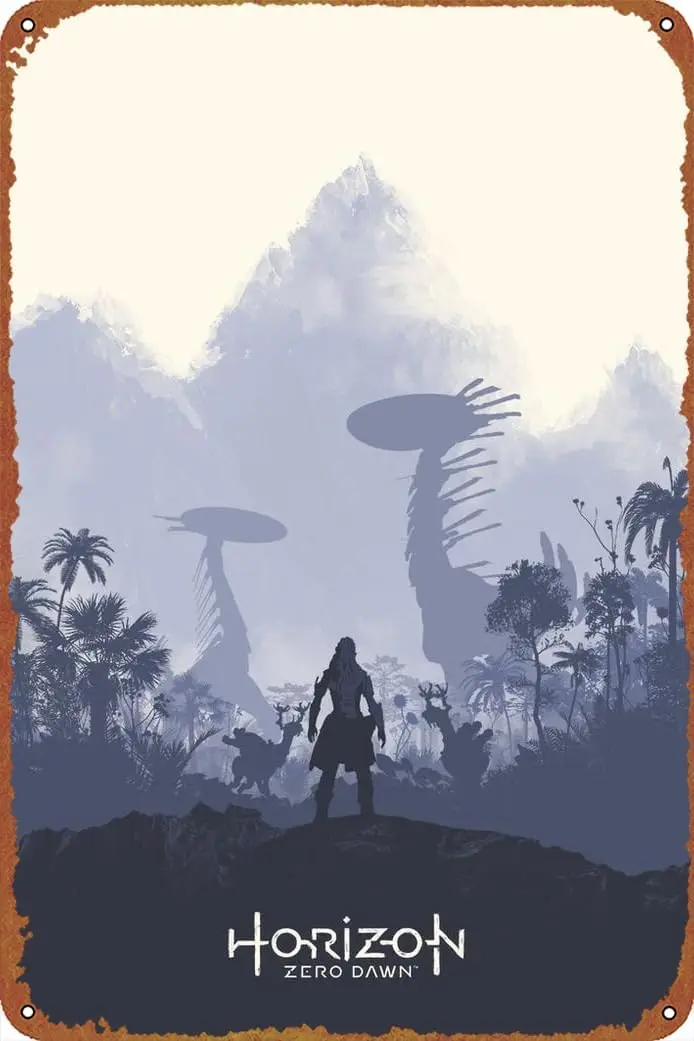 Horizon Zero Dawn Posters Metal Sign for Cafe Bar Pub Office Garage Home Wall Decor Gift Vintage Tin Sign 12 X 8 inch sign