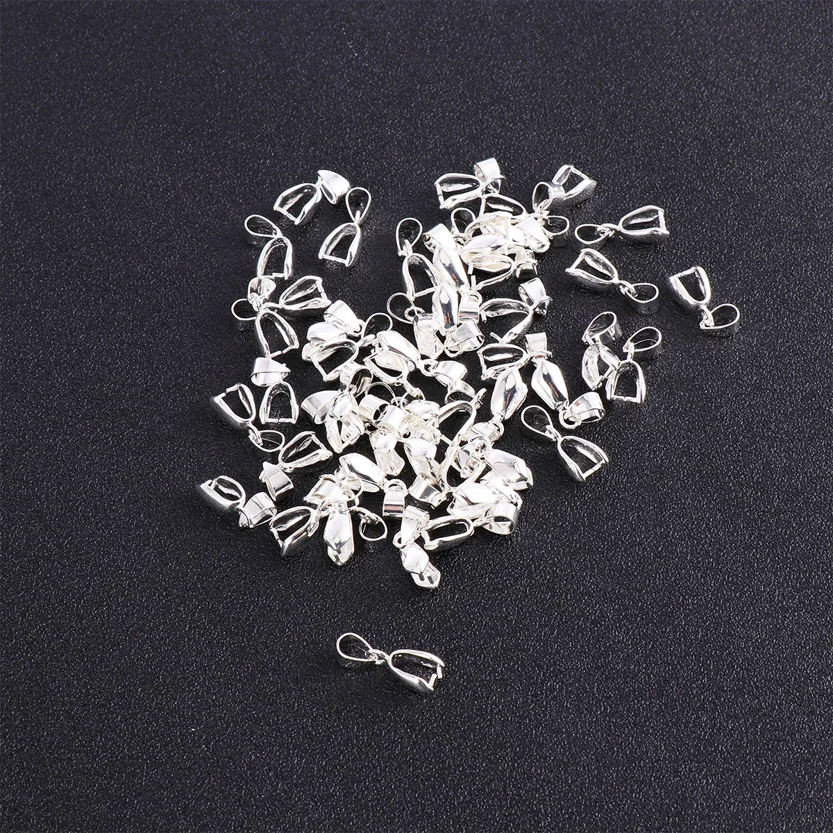 

50 Pcs Buckle Accessories Necklace Jewelry Connector Clasp Connectors Charms Making Bail Pendant Bead Pinch