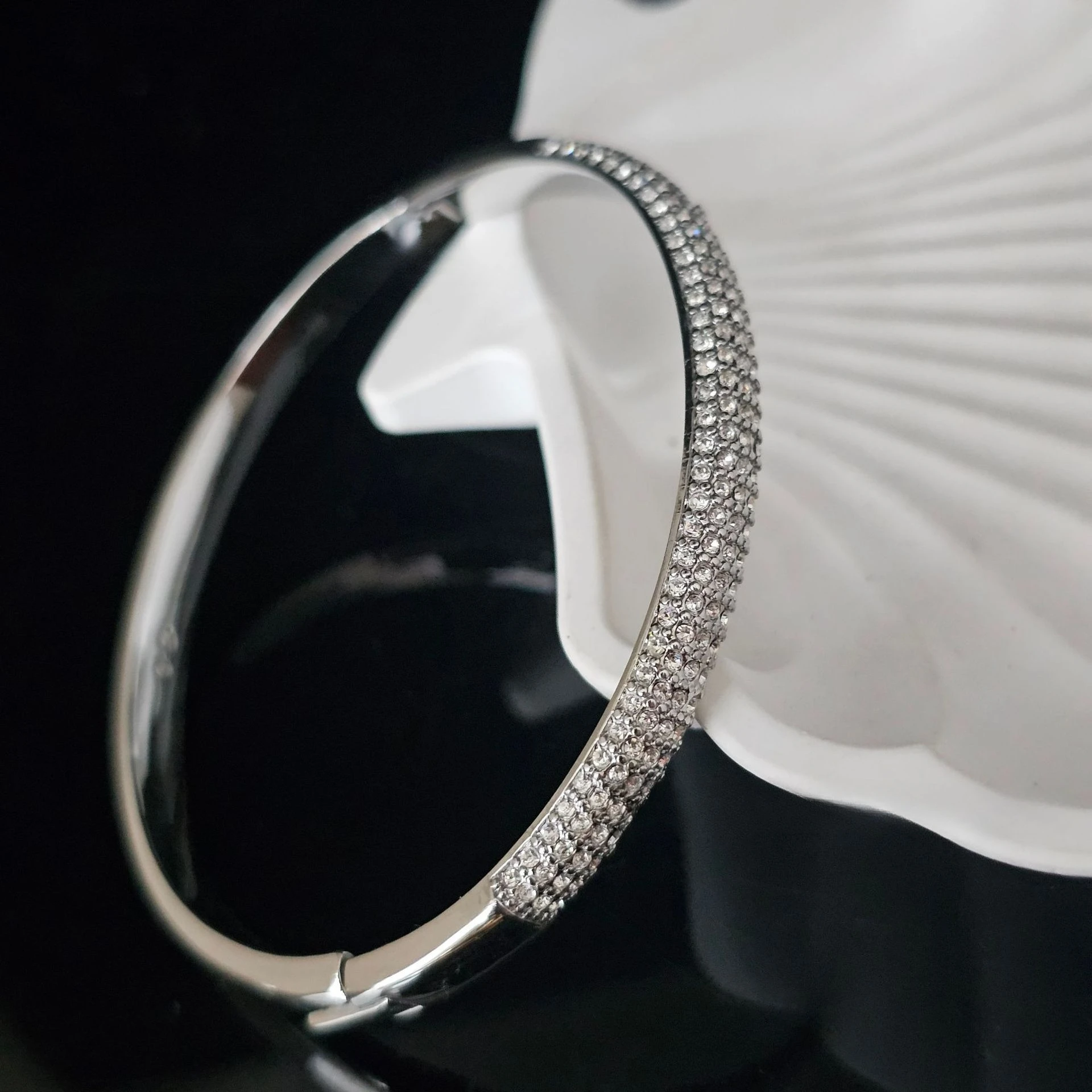 YEEVAA Meteora Bangle Pave Setting Cubic Zirconia Filled Engagement Wedding Bracelets for women Bridal Gift