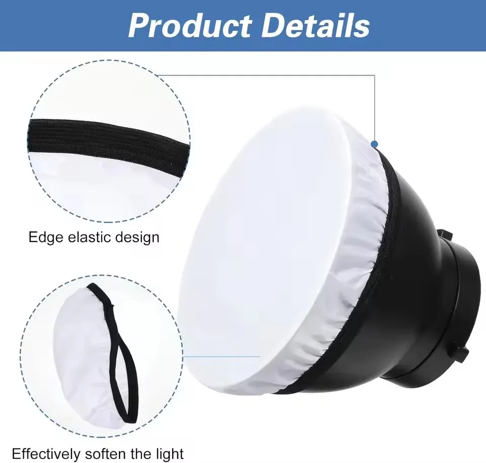 1/3/5/10Pcs 7inch Photography Light Soft Diffuser Cloth Standard Studio Strobe Reflector for Television Shooting Props Universal