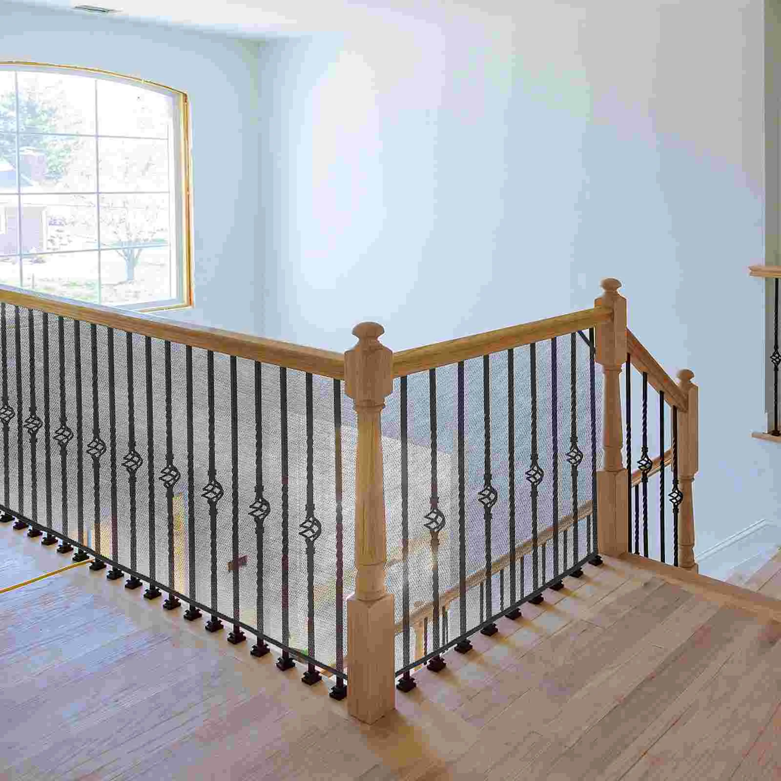 

Corner Railing Net Cots Baby Safety Filling Black Polyester Prevent Falling Crib