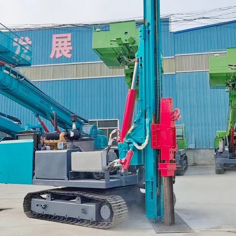 Diesel Solar Piling Machine Electric Motor Auger Drill Rig For Ground Screw Installation Photovoltaic Mounting Support Rig