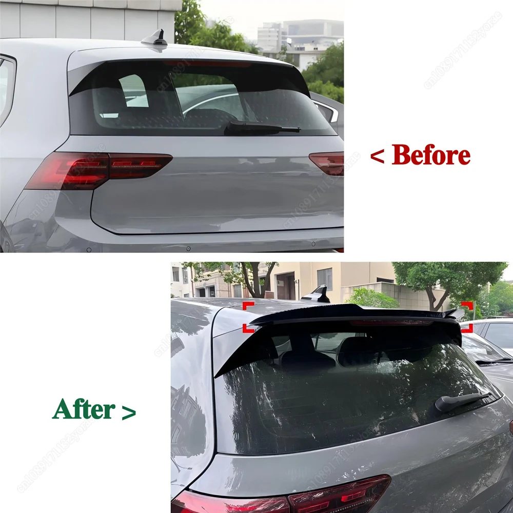 Maxton Style For Volkswagen VW Golf 8 MK8 GTI GTD R GTE 2020-2024 Car Rear Roof Spoiler Wing ABS Gloss Black Bodykits Tuning