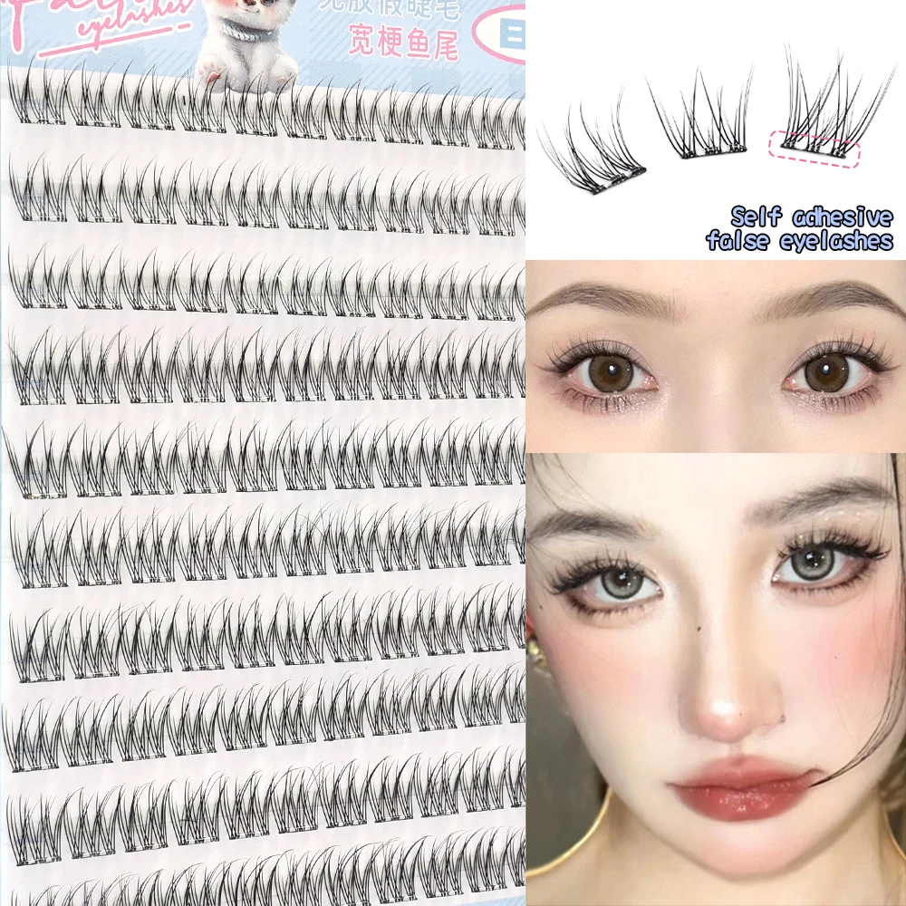 1 pudełko segmentowe rzęsy z rybim ogonem indywidualny klaster rzęs naturalne przedłużanie rzęs sztuczne rzęsy narzędzia do makijażu