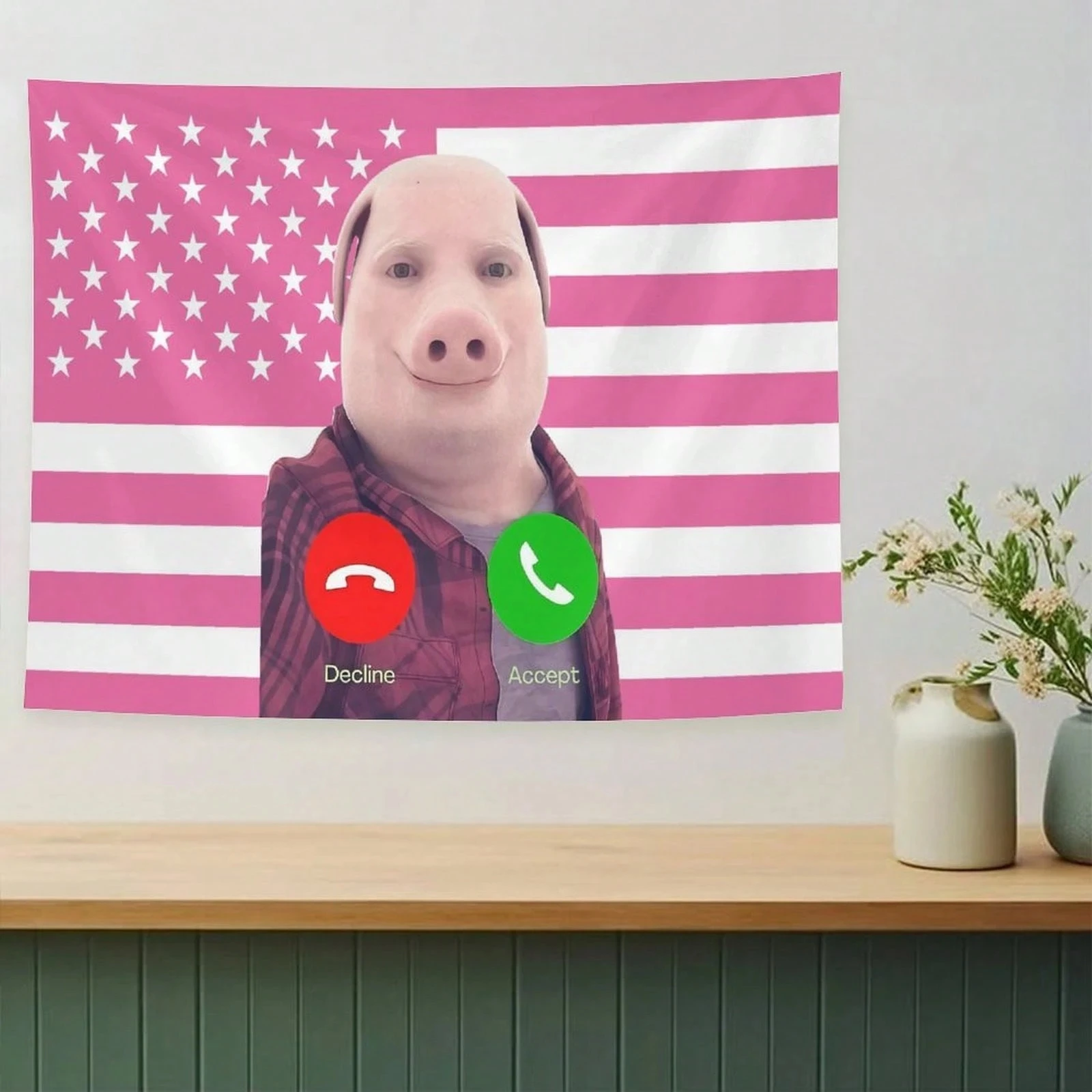 Vintage John Pork Tapestry & Custom Flag Poster, Retro Fan Merch for Dorm Themed Room Party & Holiday Gift