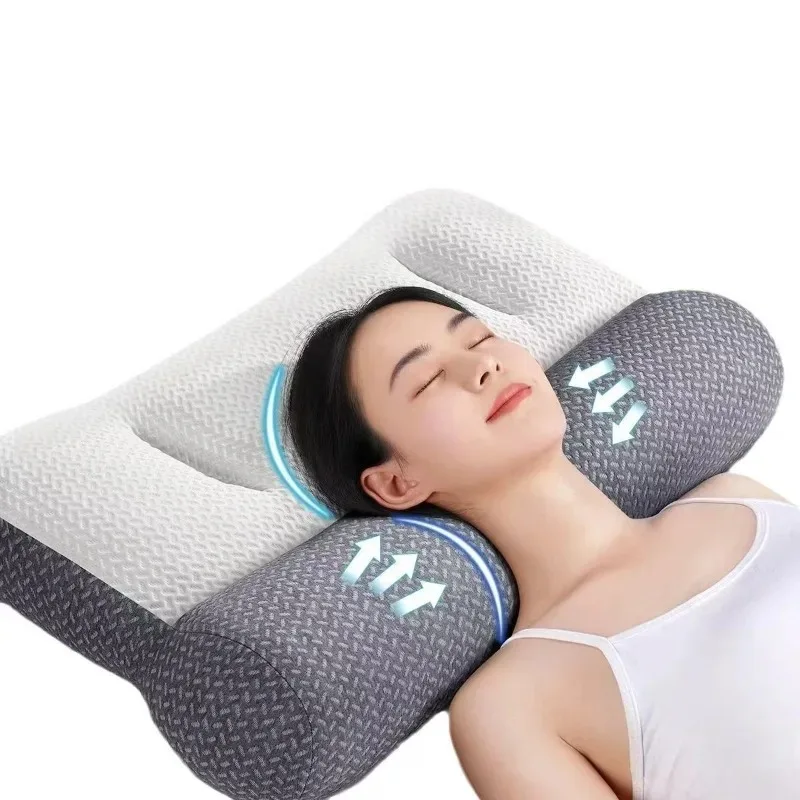 Cervical Pillow Reverse Arch Latex Traction Pillow Cervical Spine Protection Sleeping Pillow Core Buckwheat Home Neck Pillow