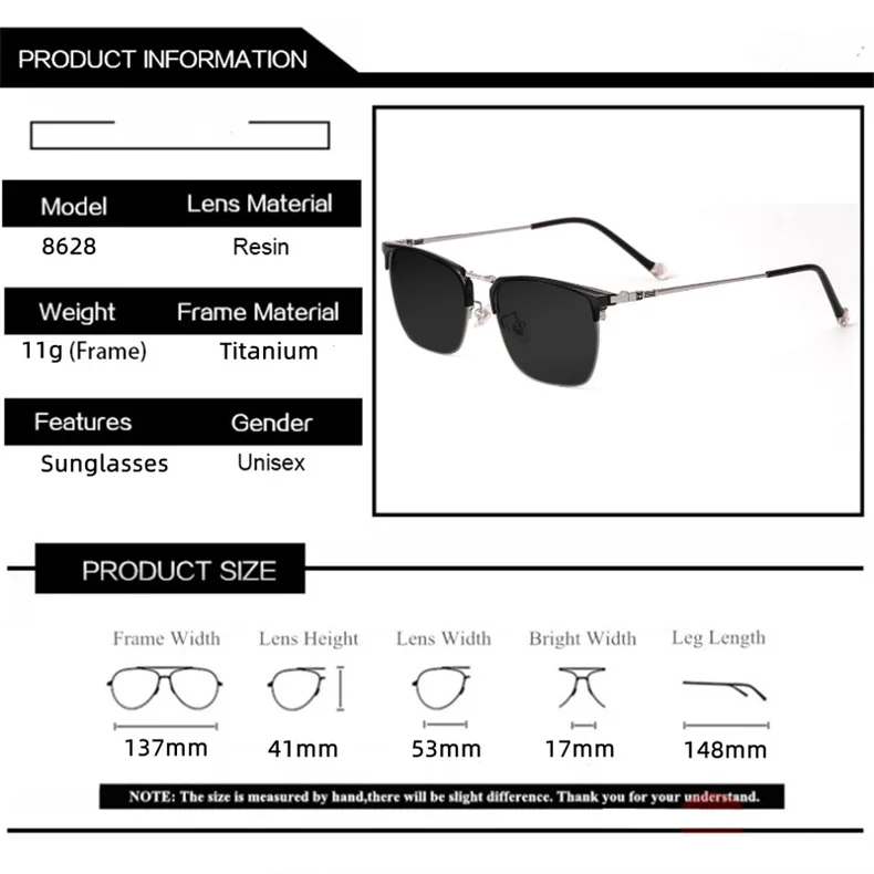 LOERHUNAR Ultraleichte Myopie-Sonnenbrille aus reinem Titan für Herren, Retro-Stil, Business, Fahren, Angeln, Outdoor, Reisen, Sonnenschutzbrille – Detail 11