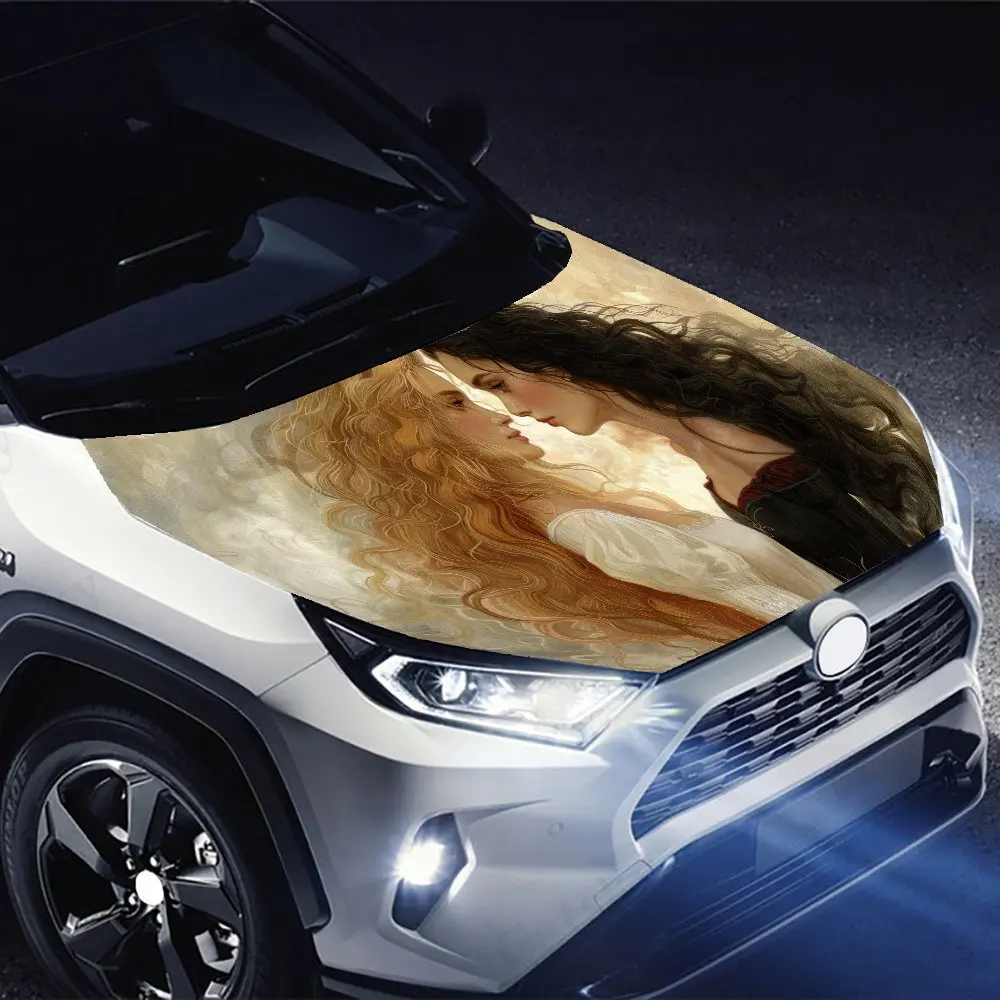 Involucri artistici in vinile per auto in PVC con glande femminile, adesivo autoadesivo impermeabile per cofano auto, adesivi di protezione per la decorazione dell'auto