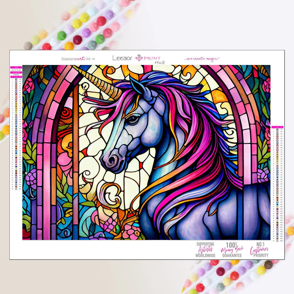 New Diamond Painting Kits Rainbow Unicorn Full Diamond Mosaic Embroidery Cross Stitch Glass Art For Children DIY Gift Home Decor