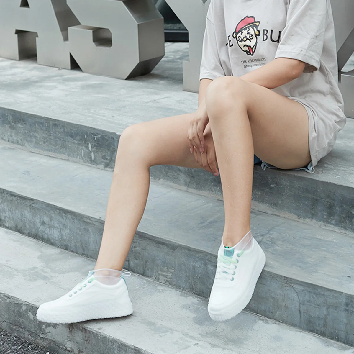 

Shoe Cover Waterproof Rain Boot Covers Reusable White Resistant Anti S Child