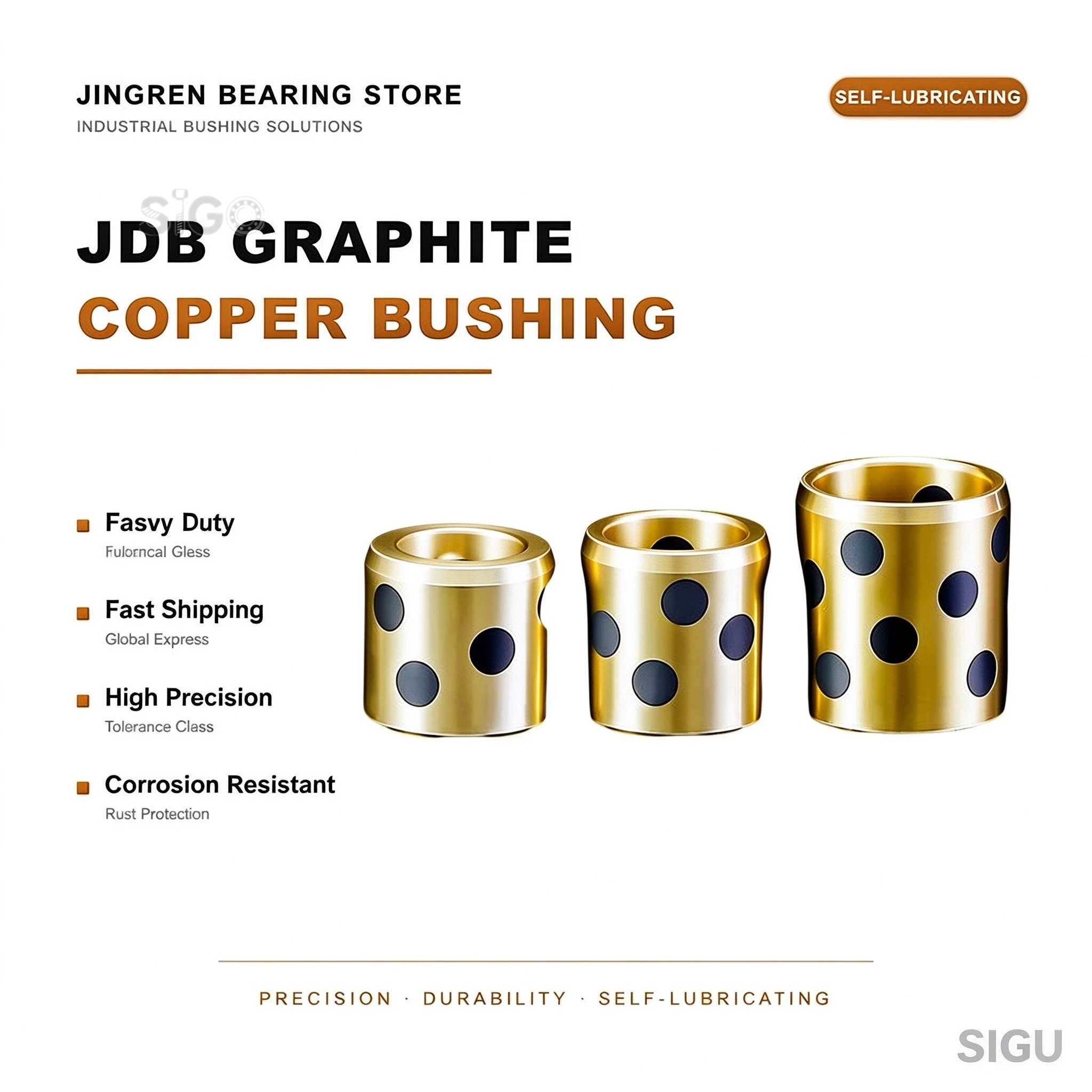 JDB Graphite Embedded Copper Sleeve Bearing 13*16*10*12*15*16*20*25*30 13*19*10*12*15*16*20*25