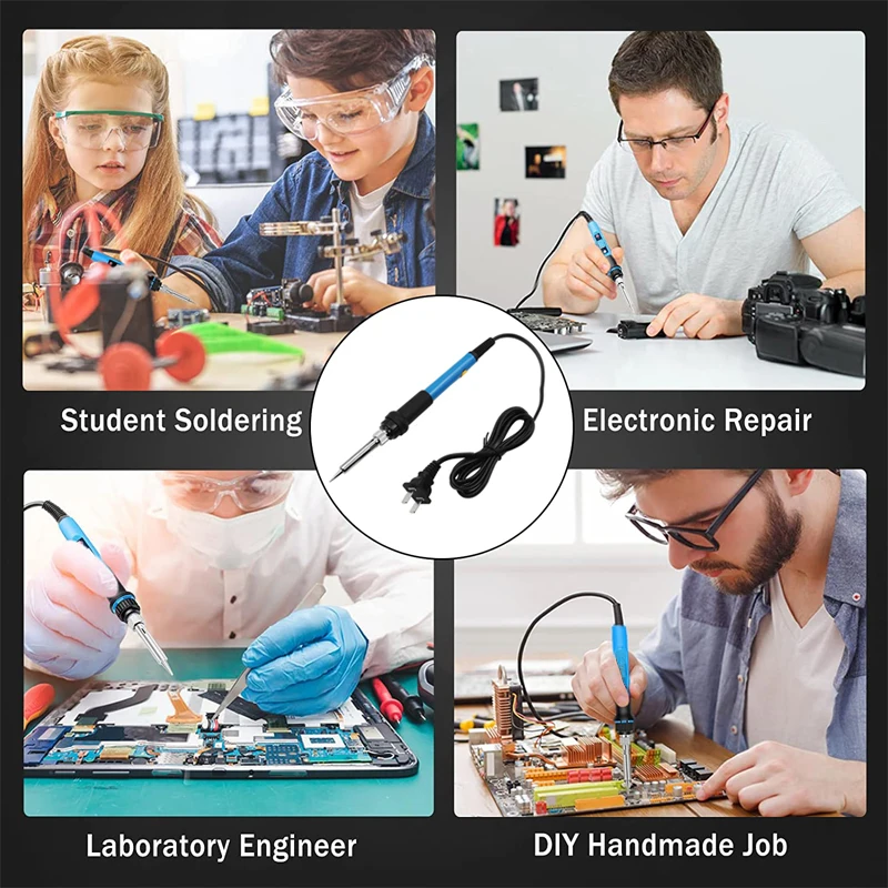 220V 110V 60W Einstellbare Temperatur Elektrische Lötkolben Schweißen Solder Rework Station Blau Wärme Bleistift Tipps reparatur Werkzeuge