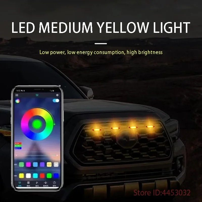 FOR Baic Beijing BJ40 BJ60 BJ80 BJ90 BJ30 Car Front LED Grille Light RGB Auto Flash Warning Safety Signal Lamps APP Control 12V