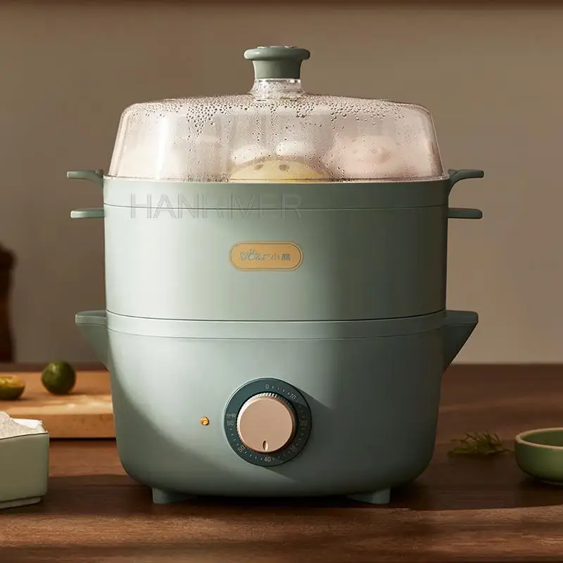 220V Electric Food Steamers Household Multifunctional Egg Cooker forBoiler Cooking Tools Kitchen 2 layers 600W