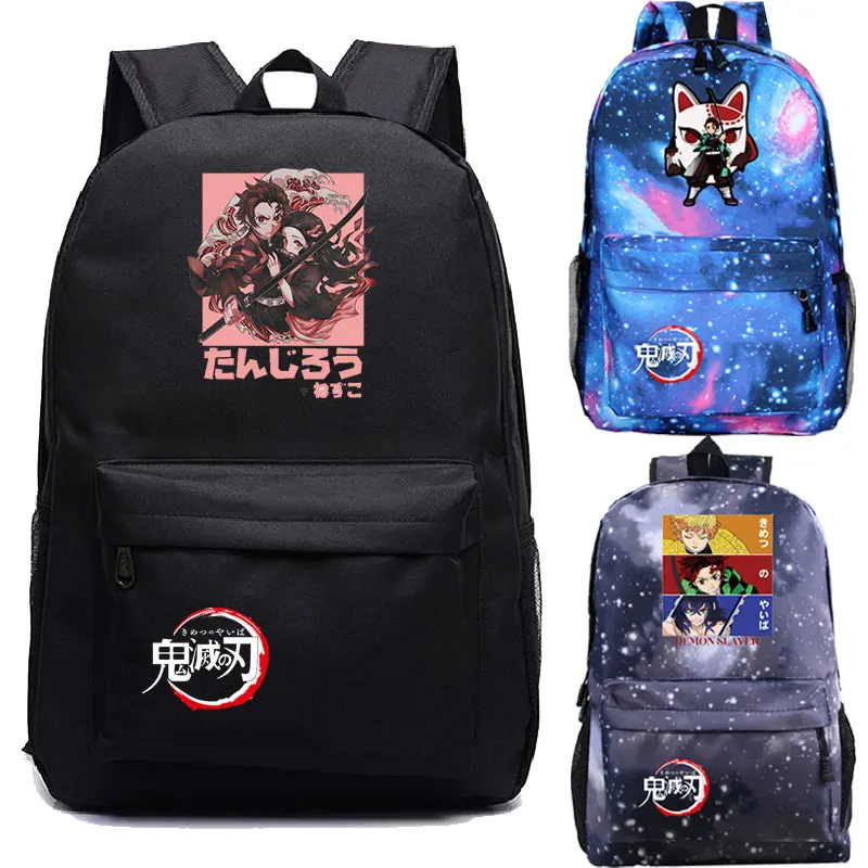 Mochila Demon Slayer: Kimetsu no Yaiba Zaino Borse da scuola Giappone Manga Zaino Ragazze Ragazzi Cartoon Bookbag Viaggio Sport Daypack