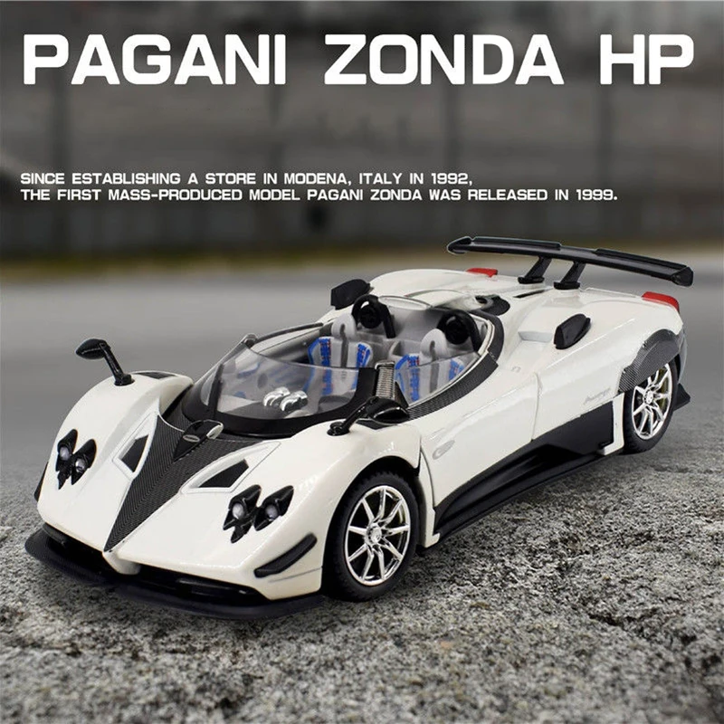 Modèle de voiture en alliage Wildani Zmoelle HP Barchetta Smile, son et lumière, dos côtelé, jouet pour enfants, objets de collection, cadeau d'anniversaire, 1:24