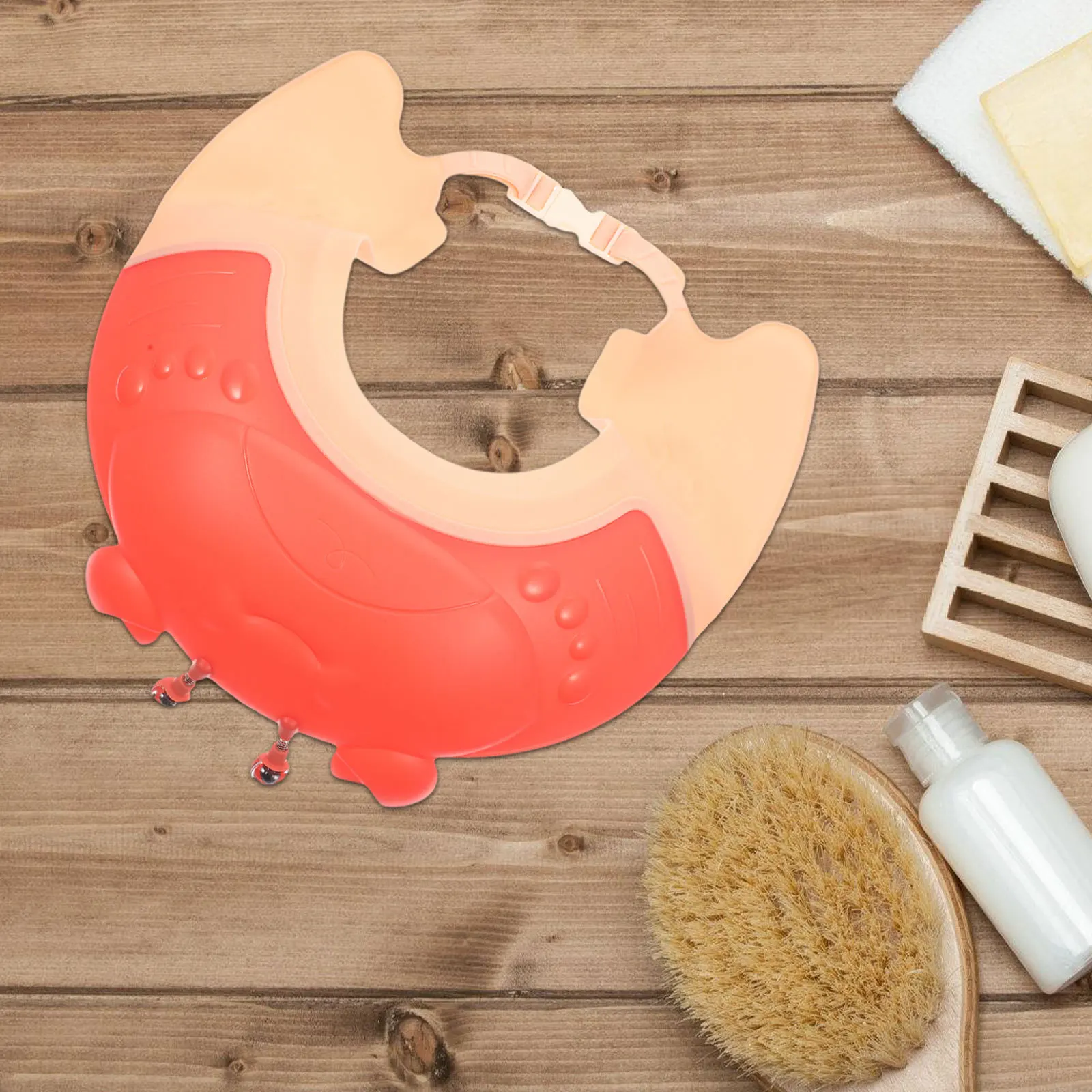Chapéu de banho de bebê à prova d'água, design de desenho animado, touca de lavagem de cabelo para crianças, bebês, chuveiro, equipamento de proteção, chapéu de banho de bebê