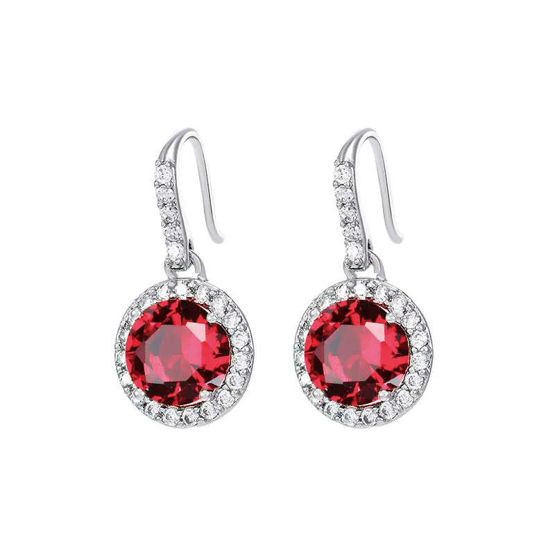 MxGxFam Green Zircon Charms Drop Earrings For Women Jewelry White Gold Plated AAA+ CZ